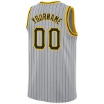 Black-Gold Basketball Jersey Authentic Pinstripe Black Gray Custom Black-Gold Basketball Jersey Authentic Pinstripe Black Gray Custom