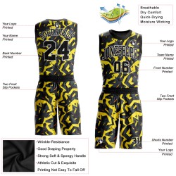 Suit Jersey Round Gold Black-White Basketball Sublimation Custom Neck
