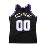 Custom White-Purple Basketball Authentic Jersey Black Throwback Custom White-Purple Basketball Authentic Jersey Black Throwback