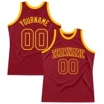 Maroon Basketball Throwback Jersey Custom Maroon-Gold Authentic Maroon Basketball Throwback Jersey Custom Maroon-Gold Authentic