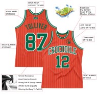 Basketball Green Jersey Pinstripe Kelly Authentic Orange White Custom