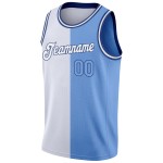 Fashion Split Blue-Royal Jersey Light Authentic White Basketball Custom