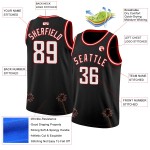 White-Red Hawaii Authentic Palm Basketball Trees 3D Pattern Black Jersey Custom White-Red Hawaii Authentic Palm Basketball Trees 3D Pattern Black Jersey Custom