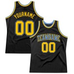 Basketball Jersey Blue Authentic Custom Throwback Black Gold-Light Basketball Jersey Blue Authentic Custom Throwback Black Gold-Light