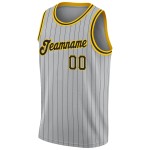 Black-Gold Basketball Jersey Authentic Pinstripe Black Gray Custom Black-Gold Basketball Jersey Authentic Pinstripe Black Gray Custom