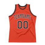 Custom Authentic Throwback Basketball Black-White Orange Jersey