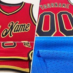 Navy-Gold Blue Custom Jersey Throwback Basketball Authentic