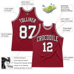 Custom Authentic Maroon Basketball White-Black Throwback Jersey Custom Authentic Maroon Basketball White-Black Throwback Jersey
