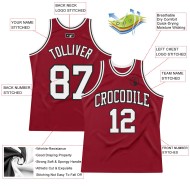 Custom Authentic Maroon Basketball White-Black Throwback Jersey