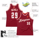 Throwback Authentic Jersey Custom Basketball White-Orange Maroon
