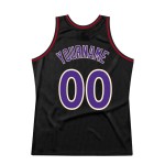 Custom Basketball Jersey Purple-Red Throwback Black Authentic