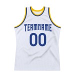 Basketball Jersey Royal-Gold White Throwback Custom Authentic Basketball Jersey Royal-Gold White Throwback Custom Authentic