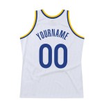 Basketball Jersey Royal-Gold White Throwback Custom Authentic Basketball Jersey Royal-Gold White Throwback Custom Authentic