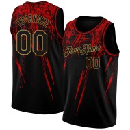 Gold Design Authentic Jersey Pattern Custom Basketball Black Old 3D