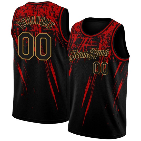 Gold Design Authentic Jersey Pattern Custom Basketball Black Old 3D Gold Design Authentic Jersey Pattern Custom Basketball Black Old 3D