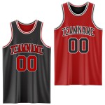 Side Black Suit Red-White Jersey Custom Reversible Sublimation Double Basketball Side Black Suit Red-White Jersey Custom Reversible Sublimation Double Basketball