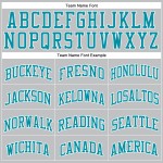 Gray Basketball Custom Authentic Teal-White Jersey Throwback