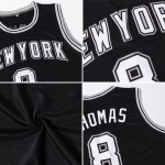 White-Gray Authentic Basketball Black Jersey Custom Throwback