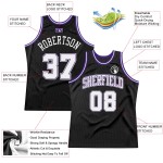 Custom White-Purple Basketball Authentic Jersey Black Throwback Custom White-Purple Basketball Authentic Jersey Black Throwback