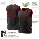 Jersey Custom Red Basketball Black Authentic Throwback