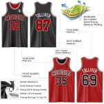 Side Black Suit Red-White Jersey Custom Reversible Sublimation Double Basketball Side Black Suit Red-White Jersey Custom Reversible Sublimation Double Basketball