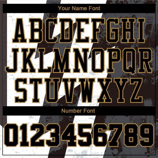 Basketball Jersey White Gold Sublimation Custom Suit Round Neck Black-Old