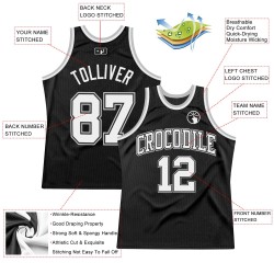 Throwback Black White-Gray Jersey Custom Basketball Authentic
