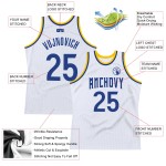 Basketball Jersey Royal-Gold White Throwback Custom Authentic Basketball Jersey Royal-Gold White Throwback Custom Authentic