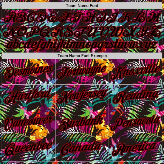 Pattern Basketball Hawaii Authentic Tropical Black 3D Leaves Jersey Black-Red Palm Custom