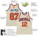 Jersey Custom Cream Authentic Basketball Orange Royal Pinstripe Jersey Custom Cream Authentic Basketball Orange Royal Pinstripe