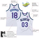 Basketball Purple-Teal White Custom Authentic Throwback Jersey