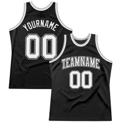 Throwback Black White-Gray Jersey Custom Basketball Authentic
