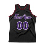 Custom Basketball Jersey Purple-Red Throwback Black Authentic