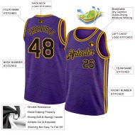 Jersey Authentic Black-Gold Basketball Edition Purple City Custom