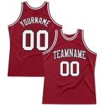 Custom Authentic Maroon Basketball White-Black Throwback Jersey Custom Authentic Maroon Basketball White-Black Throwback Jersey