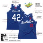 Royal Authentic Throwback White-Red Jersey Custom Basketball