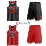 Side Black Suit Red-White Jersey Custom Reversible Sublimation Double Basketball Side Black Suit Red-White Jersey Custom Reversible Sublimation Double Basketball