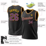 Black Authentic Purple-Gold Jersey Basketball Throwback Custom