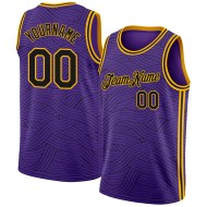 Jersey Authentic Black-Gold Basketball Edition Purple City Custom