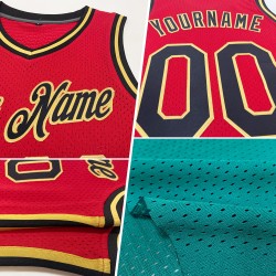 Basketball Throwback Black-Old Authentic Gold Custom Teal Jersey
