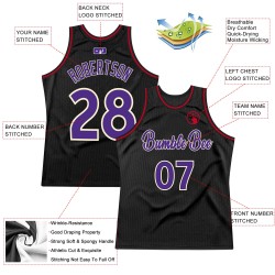 Custom Basketball Jersey Purple-Red Throwback Black Authentic