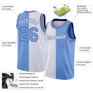 Fashion Split Blue-Royal Jersey Light Authentic White Basketball Custom