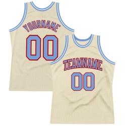 Jersey Custom Authentic Throwback Blue-Red Light Cream Basketball