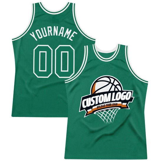 Basketball Green Kelly Custom Jersey White Throwback Authentic Basketball Green Kelly Custom Jersey White Throwback Authentic