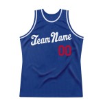 Royal Authentic Throwback White-Red Jersey Custom Basketball