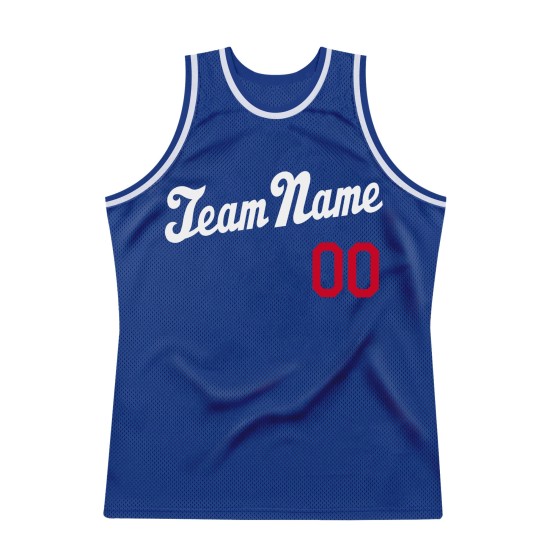 Royal Authentic Throwback White-Red Jersey Custom Basketball