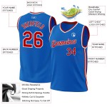 Throwback Authentic Basketball Red-White Blue Custom Jersey