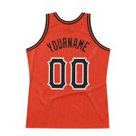 Custom Authentic Throwback Basketball Black-White Orange Jersey