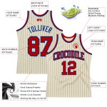 Cream Royal Custom Red Pinstripe Authentic Jersey Basketball Cream Royal Custom Red Pinstripe Authentic Jersey Basketball