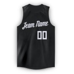 Black White Basketball Custom Neck Jersey Round